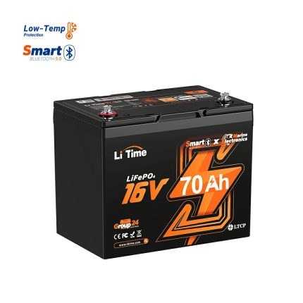 16V 70Ah Deep Cycle Bluetooth LiFePO4 Lithium Battery For Fish Finder, Fishing Electronics